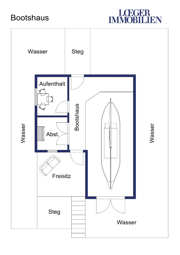 Grundriss Bootshaus am Starnberger See Grundriss Bootshaus am Starnberger See