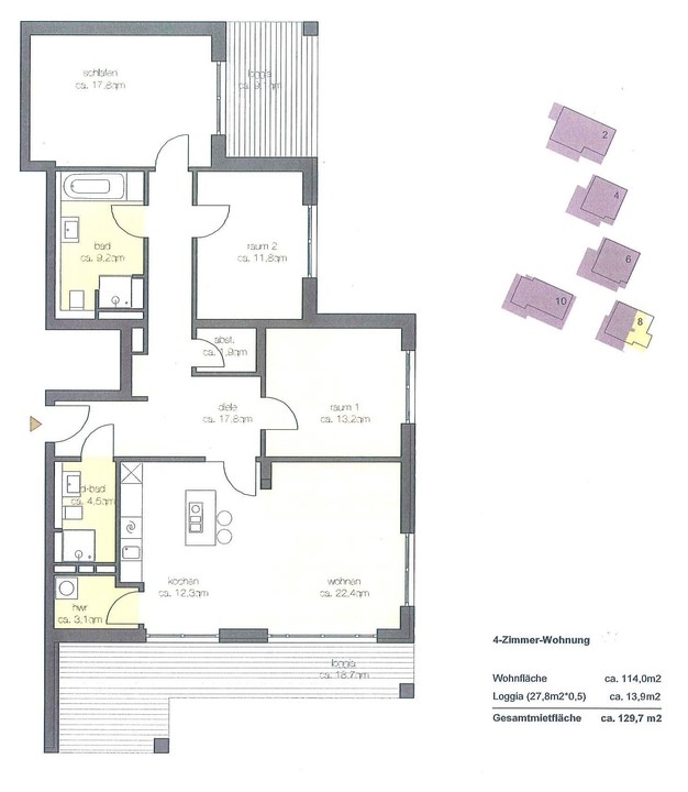 +VERMIETET+ 4-Zimmer-Wohnung mit eleganter Ausstattung – Lift – EBK in Tutzing