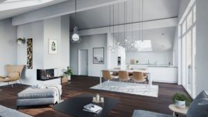 Neubau Tutzing Dachgeschosswohnung Boden dunkel